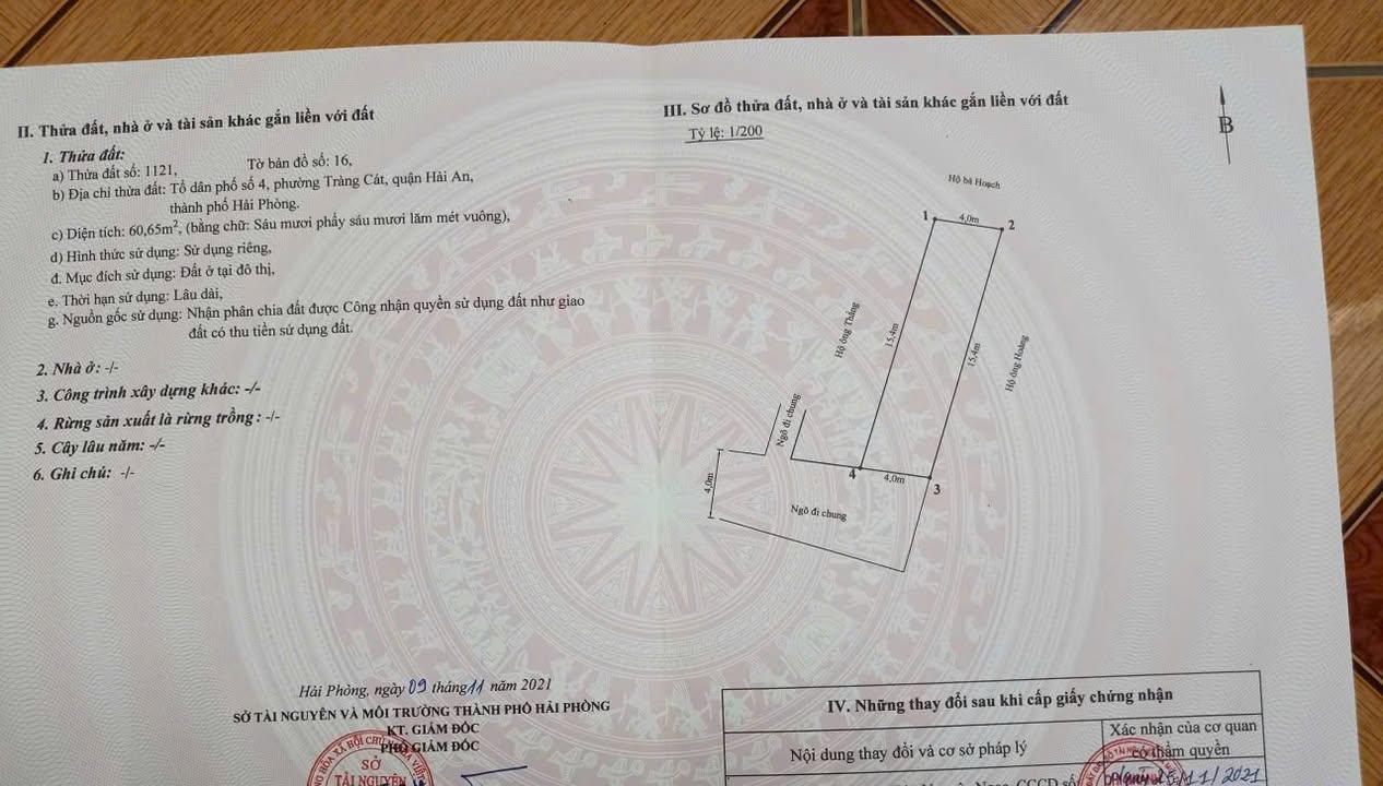 Đất nền Tràng Cát, Hải An 60.5m² - Sổ đỏ chính chủ, tiềm năng tăng giá