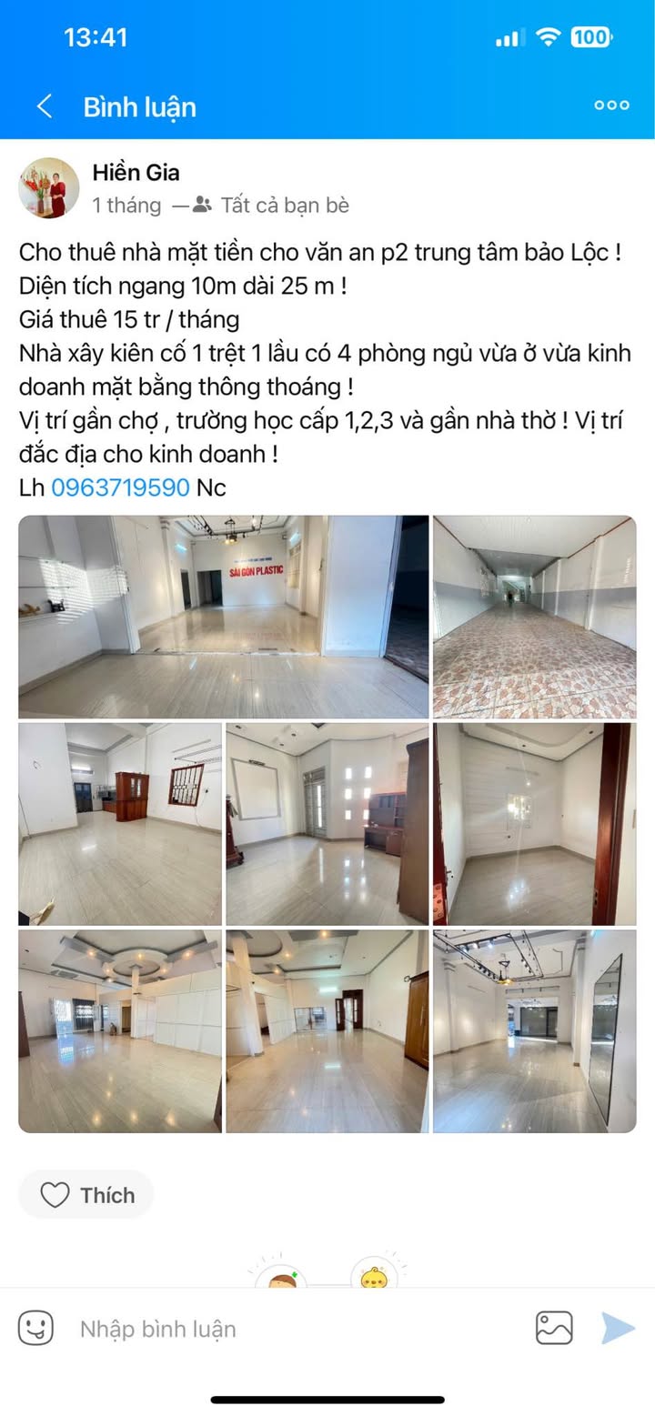 Nhà mặt tiền Chu Văn An Bảo Lộc 250m² - 15 triệu/tháng - Kinh doanh đắc địa!