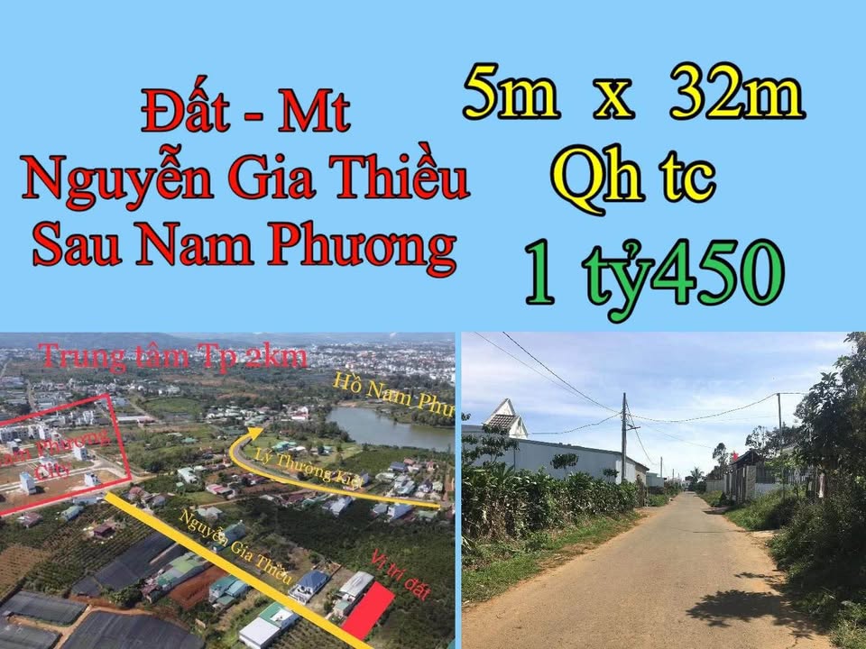 Đất Mặt Tiền Nguyễn Gia Thiều, Bảo Lộc - 160m² Giá 1.45 Tỷ