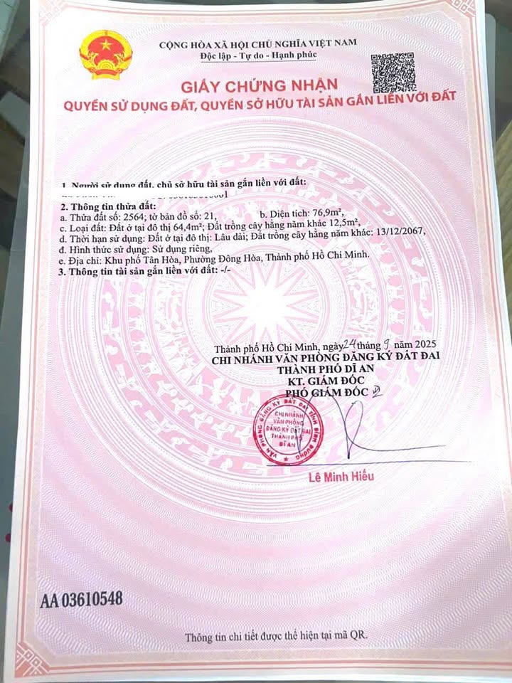 Nhà cấp 4 Dĩ An 69m² - Sổ hồng sẵn, vị trí đắc địa!