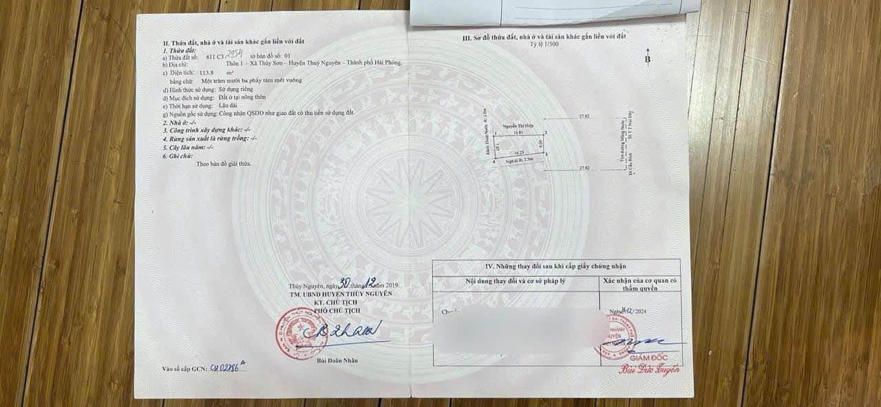 Đất Nền Máng Nước Thuỷ Nguyên 113.8m² - Tiềm năng tăng giá vượt trội!