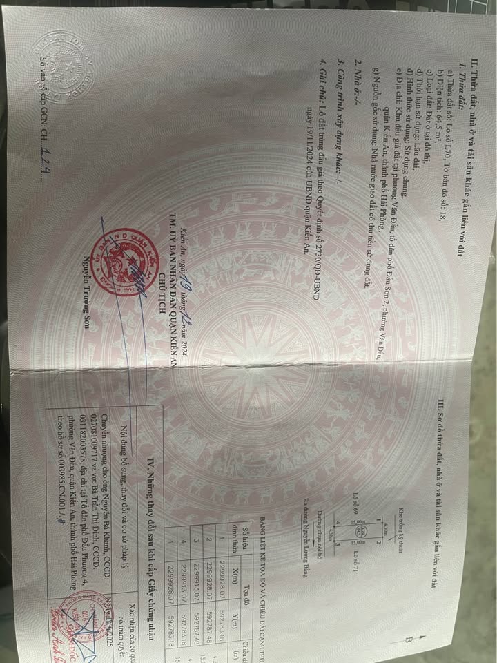 Bán Đất Lô L70 Khu Đấu Giá 148 Lô Kiến An, HP - 64.5m2 Giá 3.2 Tỷ