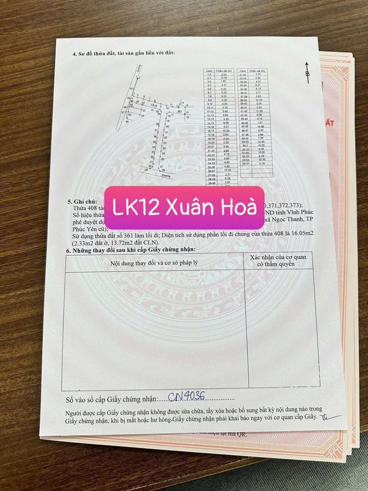 Đất nền Xuân Hoà, Phúc Yên 50.3m² - Sổ đỏ chính chủ, bán gấp!