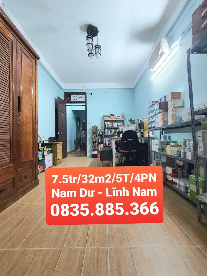 Cho thuê nhà nguyên căn 30m² x 4.5 tầng, ngõ 143 Nam Dư, Hoàng Mai - 7.5 triệu