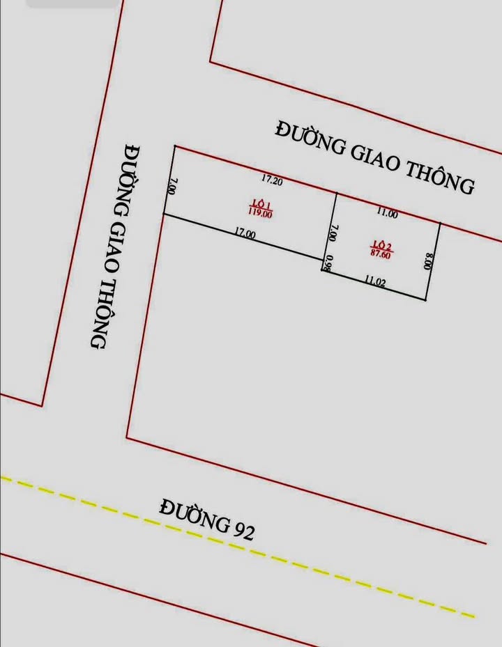 Đất nền Thạch Đài 119m² giá 1.6 tỷ - Vị trí 2 mặt tiền cực đẹp