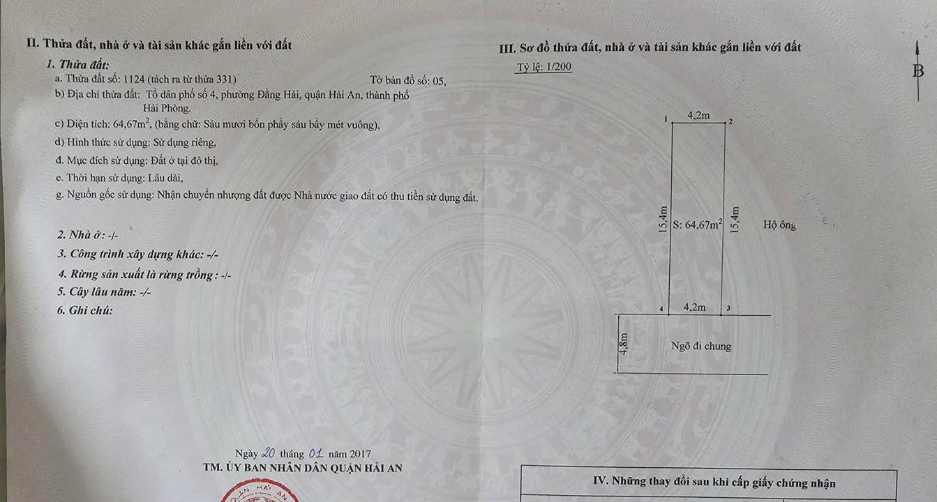 Đất nền Hải An 64.67m² - Ngõ 5m ô tô tránh, Sổ đỏ chính chủ