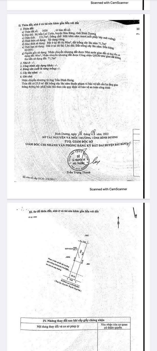 Đất nền Thị trấn Lai Uyên Bàu Bàng 150m² - Đất thổ cư 100%