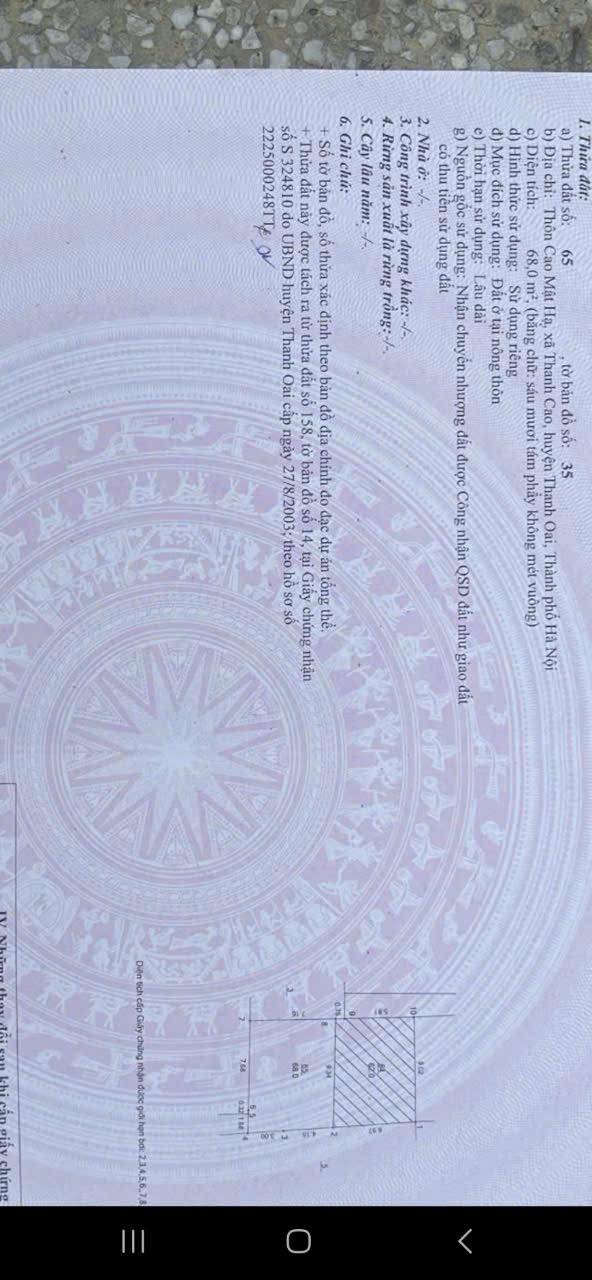 Đất nền Cao Mật Hạ Thanh Oai 68m² - Tiềm năng tăng giá vượt trội!
