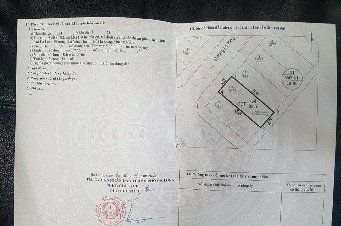 Đất nền Đại Yên 82.5m² Quảng Ninh - Vị trí vàng đầu tư sinh lời!