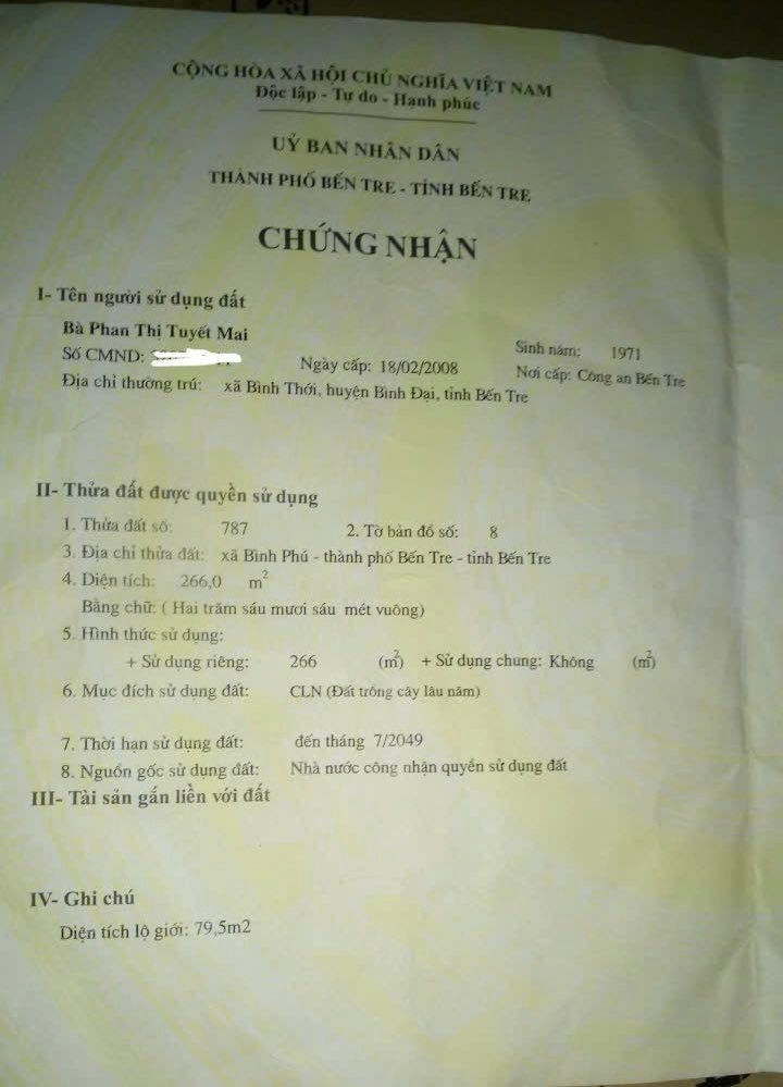 Đất nền Xã Bình Phú Bến Tre 266m² - Đường to ô tô, Sổ đỏ sẵn sàng!