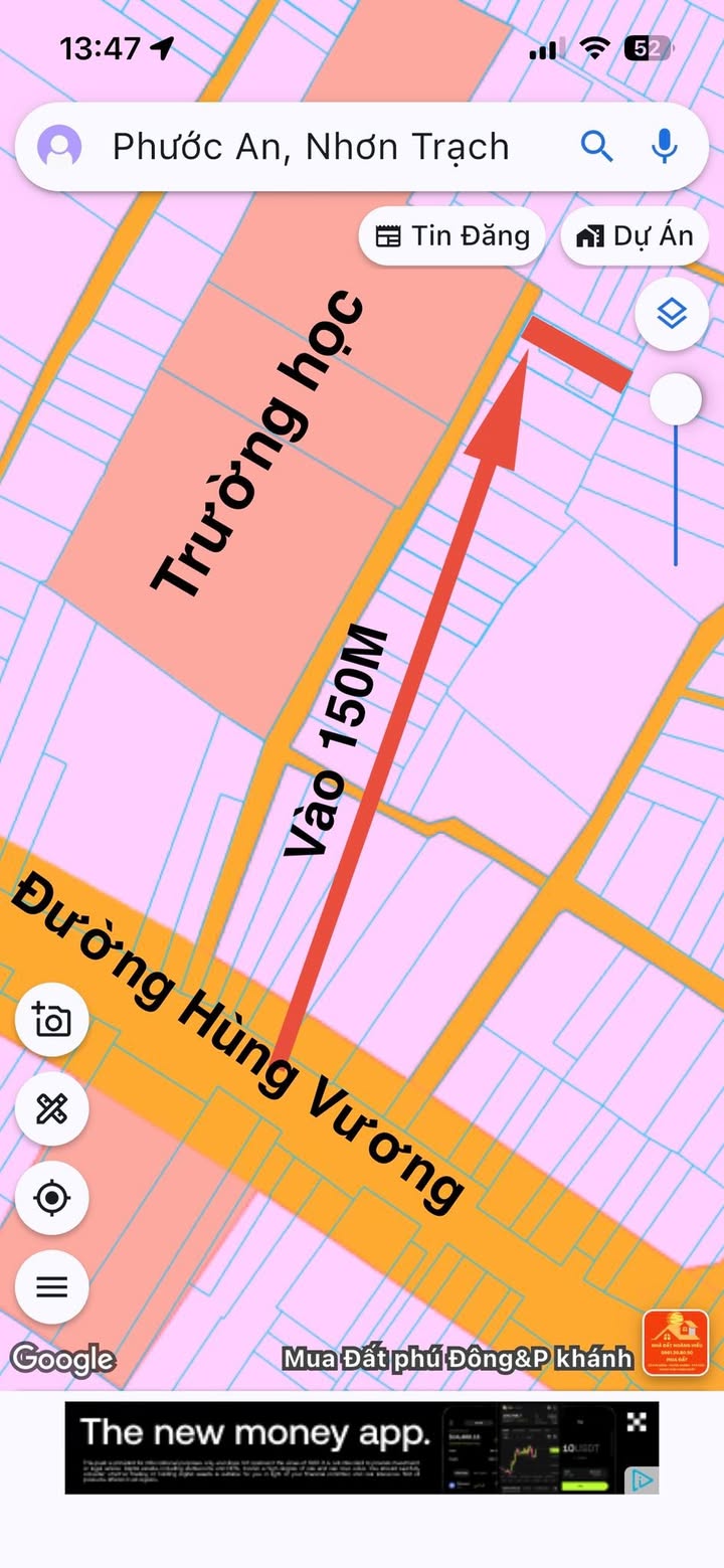 Bán Đất 117m² Sổ Hồng Thổ Cư Đường Hùng Vương, Nhơn Trạch - Giá 2.4 Tỷ