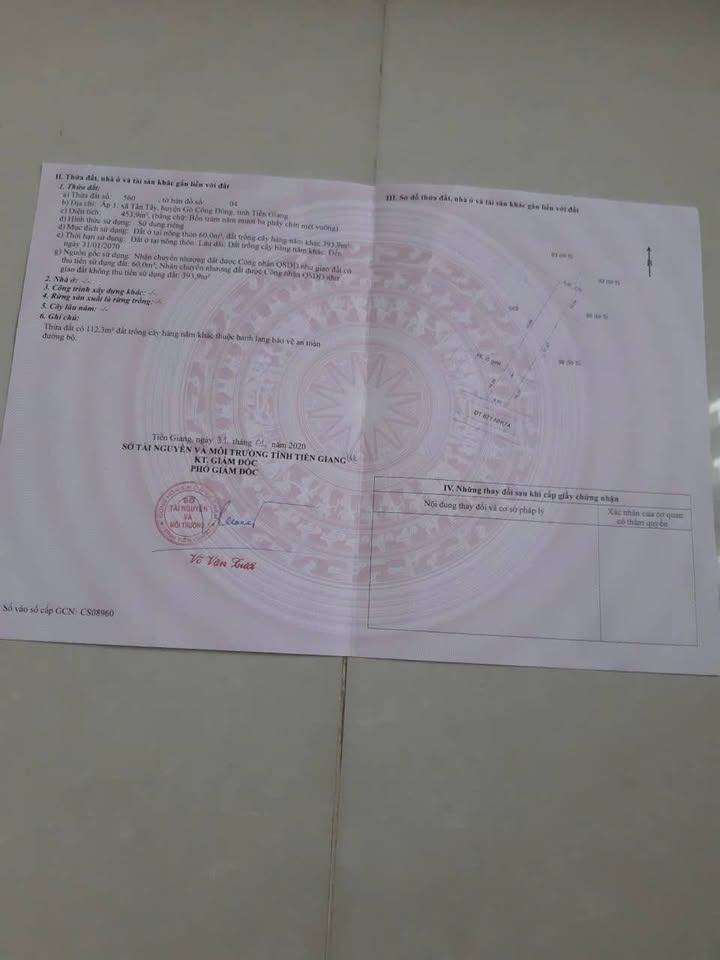 Đất mặt tiền TL871 Gò Công Đông 454m² - Sổ đỏ chính chủ!