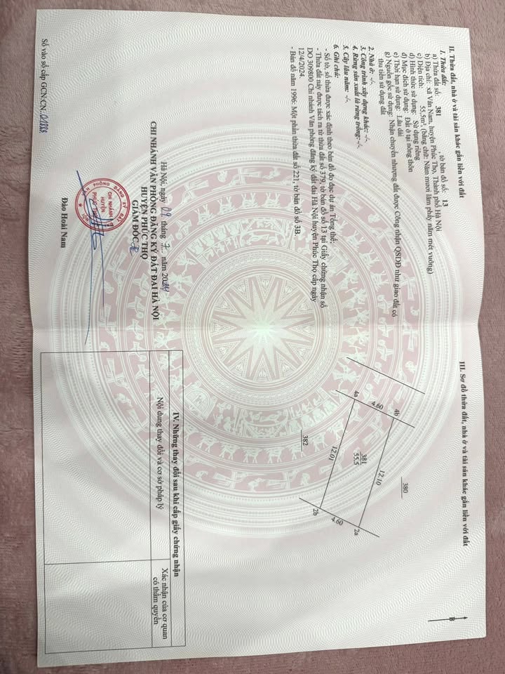 Đất nền Vân Nam Phúc Thọ 55.5m² giá 2 tỷ - Sổ đỏ chính chủ