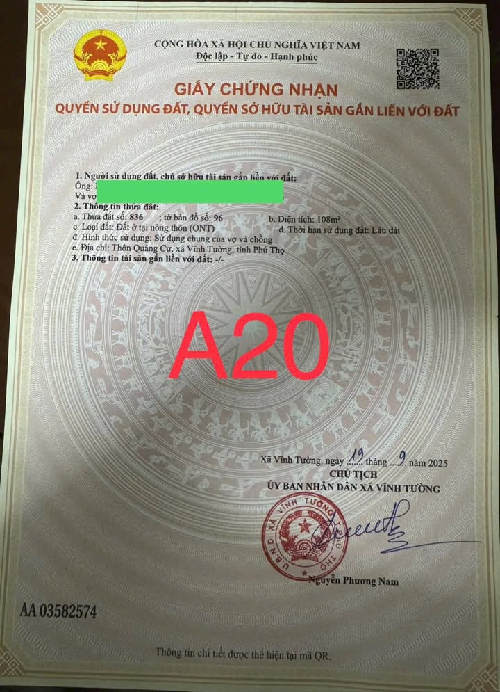 Đất Vĩnh Tường 108m² - Sổ Hồng Chính Chủ, Giá 2.3 Tỷ
