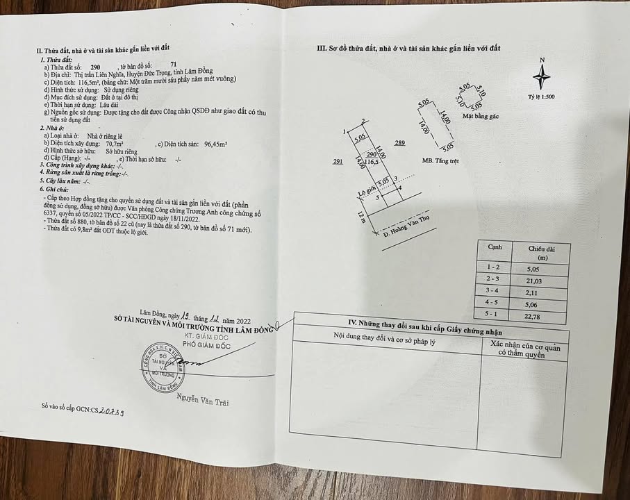 Nhà mặt tiền Hoàng Văn Thụ Đà Lạt 113m² - Đầu tư sinh lời 6 tỷ