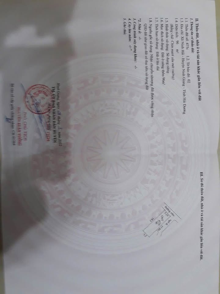 Bán đất Ninh Hải Ninh Giang 96m² giá 8xx triệu - Lô góc 2 mặt tiền!