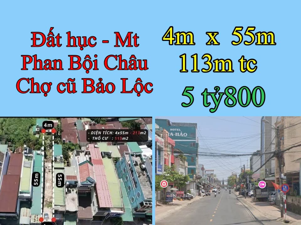 Đất nền Mặt tiền Phan Bội Châu, Bảo Lộc 220m² - Sổ đỏ chính chủ!