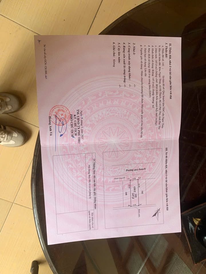 Đất Thổ Cư Phú Thọ 144m² - Gần Cty Phú Hà, Sẵn Sổ