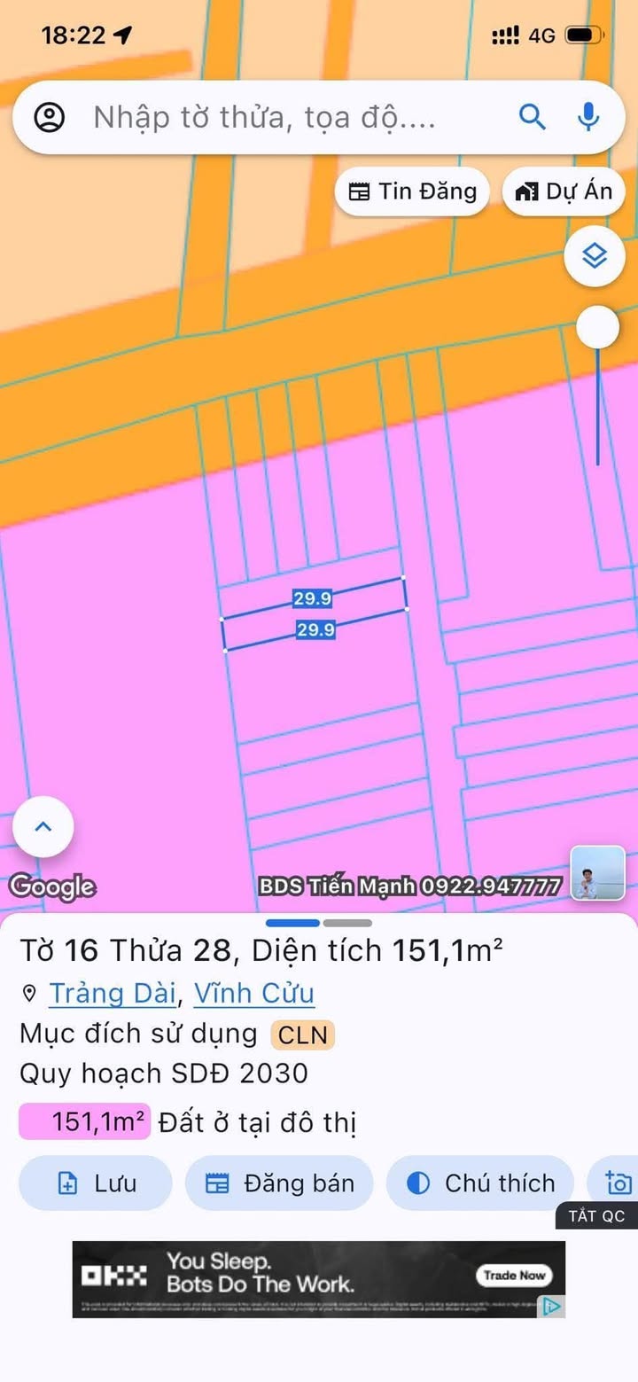 Đất nền Trảng Dài 150m² giá 1.69 tỷ - Sổ hồng riêng chính chủ