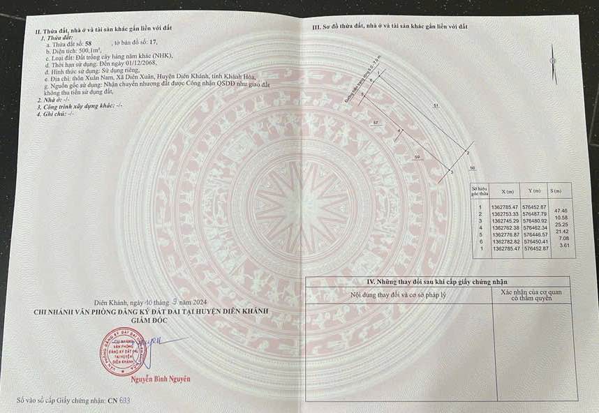 Đất Diên Thọ 500m² - Giá F0 199 Triệu - Đường Ô Tô Sẵn Sàng Đầu Tư