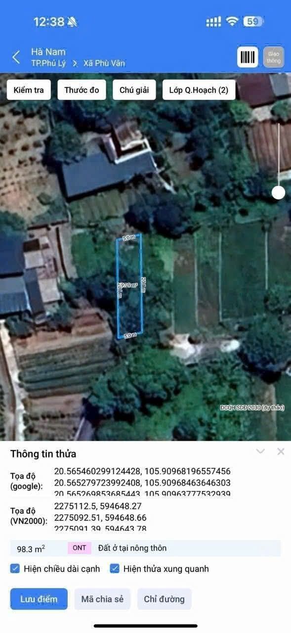 Bán Đất Phù Vân Hà Nam 98m² Giá Dưới 2 Tỷ - Chính Chủ