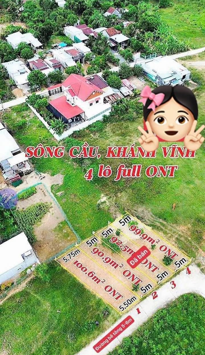 Đất Sông Cầu Khánh Vĩnh 100.6m² - Mặt Tiền Rộng 5.5m - Giá 480 Triệu