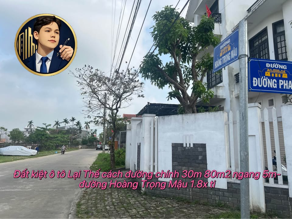 Đất nền kiệt ô tô Lại Thế, Huế - 80m² giá 1.8 tỷ, cách Hoàng Trọng Mậu 30m