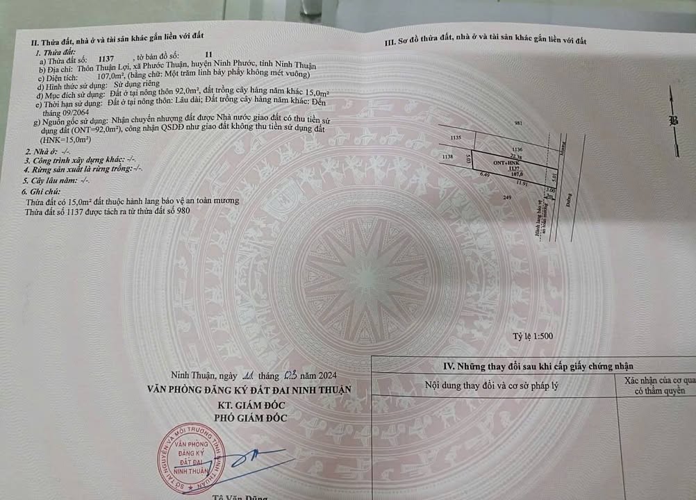 Đất Thổ Cư Ninh Phước 107m² - Sổ Đỏ Rõ Ràng, Giá 499 Triệu