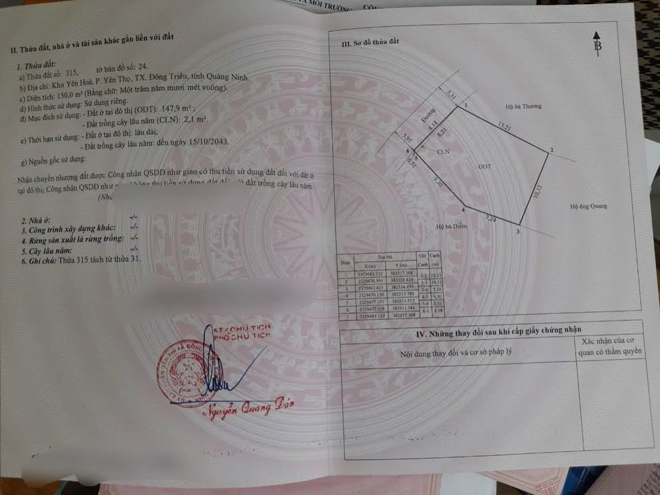 Bán đất Yên Thọ, Đông Triều 150m² - Nở hậu, ô tô vào tận nơi, hơn 800tr