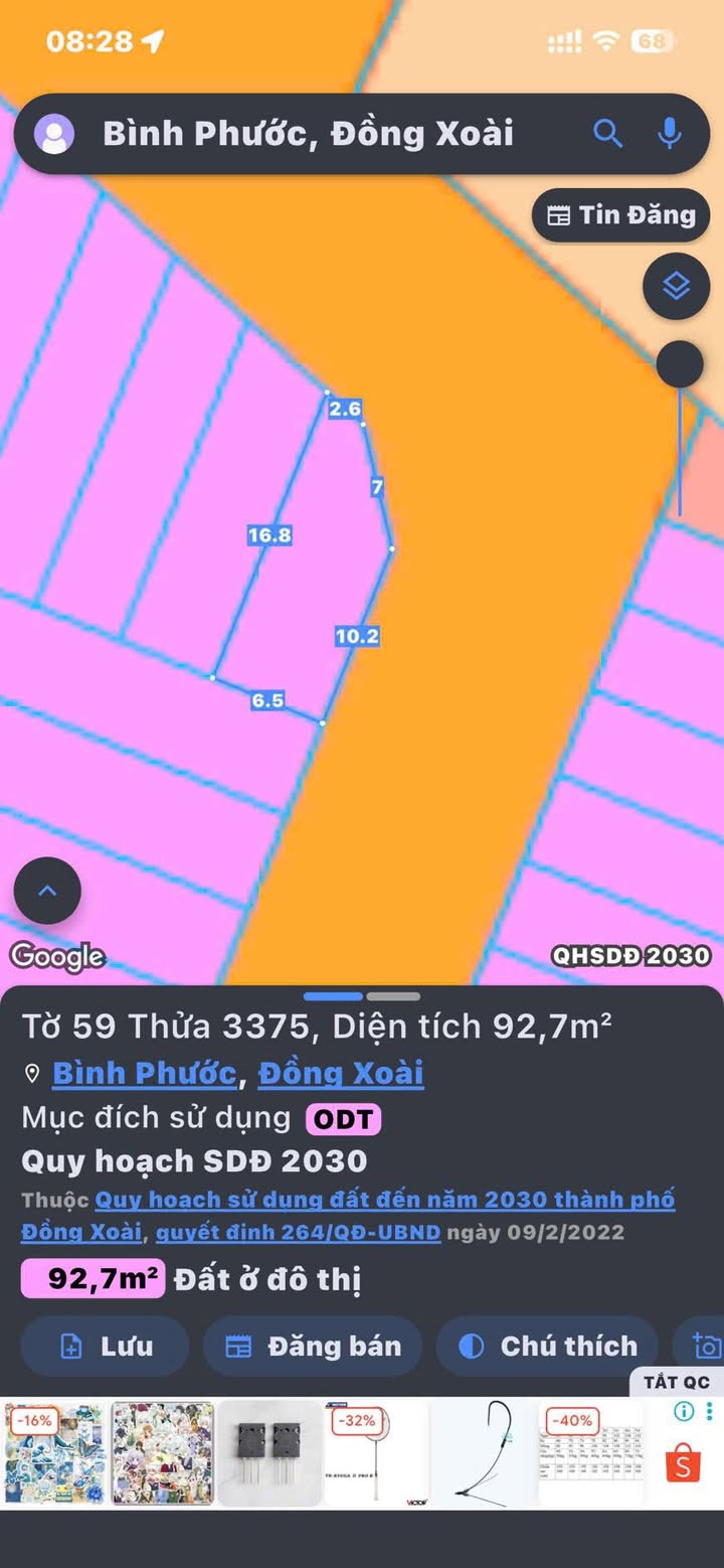 Đất nền Đồng Xoài 109m² - Đối diện Bệnh viện, tiềm năng vàng!