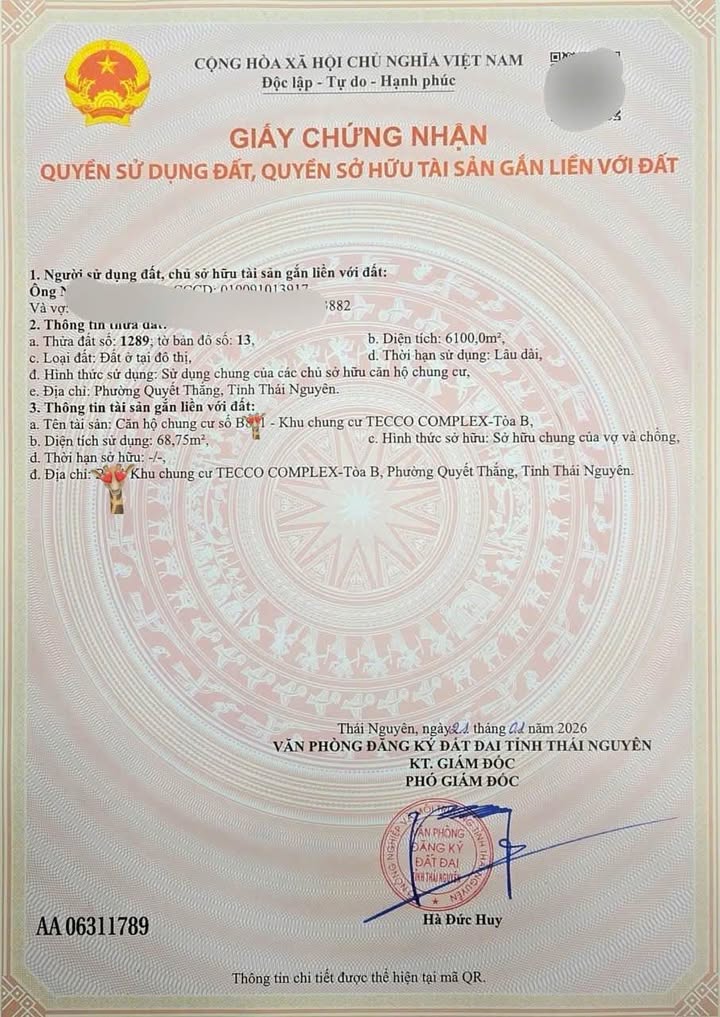 Chung cư Tecco Đán Thái Nguyên 67.8m² - Đầu tư sinh lời hiệu quả