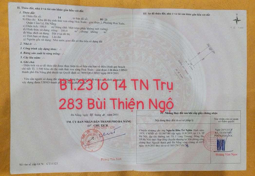 Đất nền Bùi Thiện Ngộ, Cẩm Lệ 100m² - Sổ đỏ chính chủ!