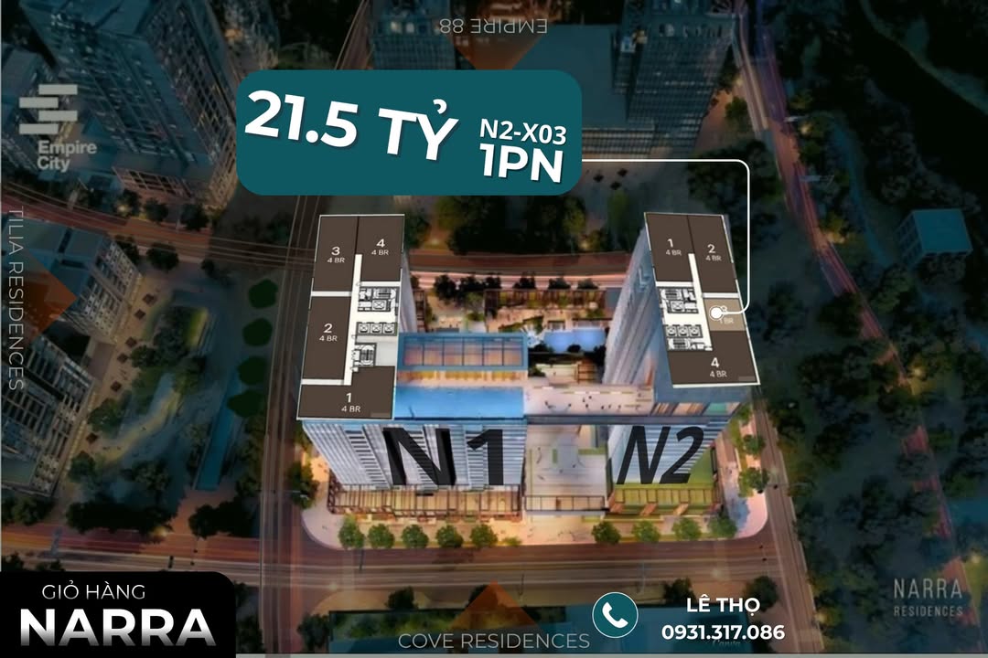 Căn hộ 1PN Nara Residences 56m² - Giá tốt nhất 21.5 tỷ