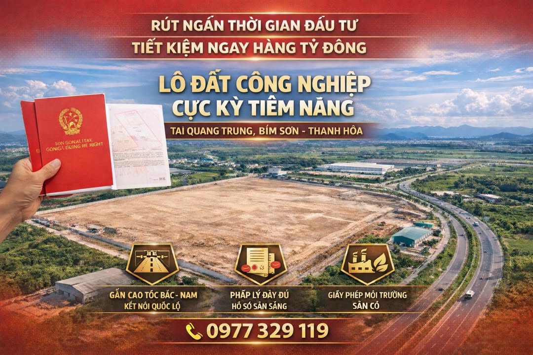 Đất nền công nghiệp Bỉm Sơn 4ha - Pháp lý rõ ràng, xây dựng ngay!