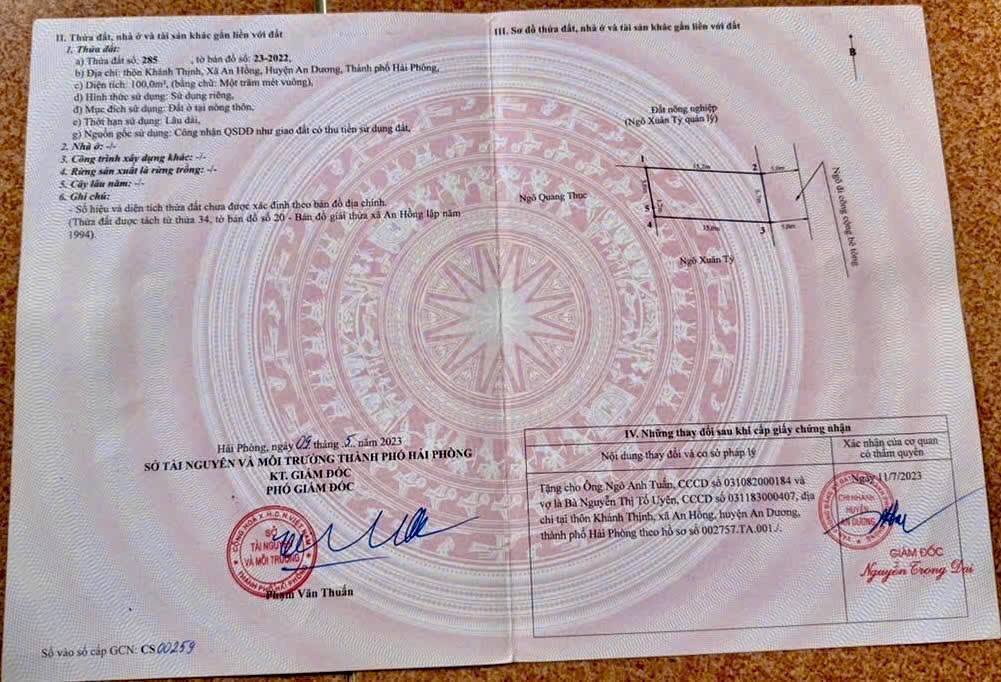 Bán đất An Hồng Hồng Bàng 100m² giá 2 tỷ - Mặt tiền kinh doanh tốt!