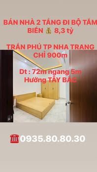 Nhà 2 Tầng MT 10m Nguyễn Lộ Trạch, Nha Trang - 8.3 Tỷ, 900m Biển