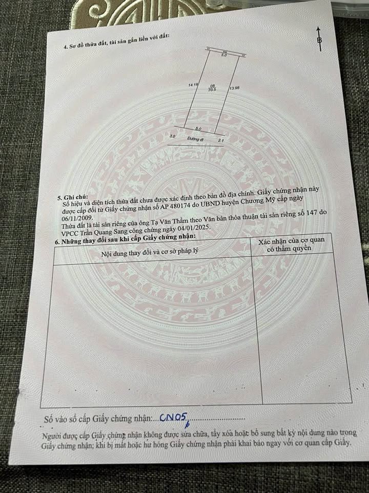 Đất nền Trường Yên Chương Mỹ 70m² - Sổ đỏ chính chủ, ô tô vào đất!