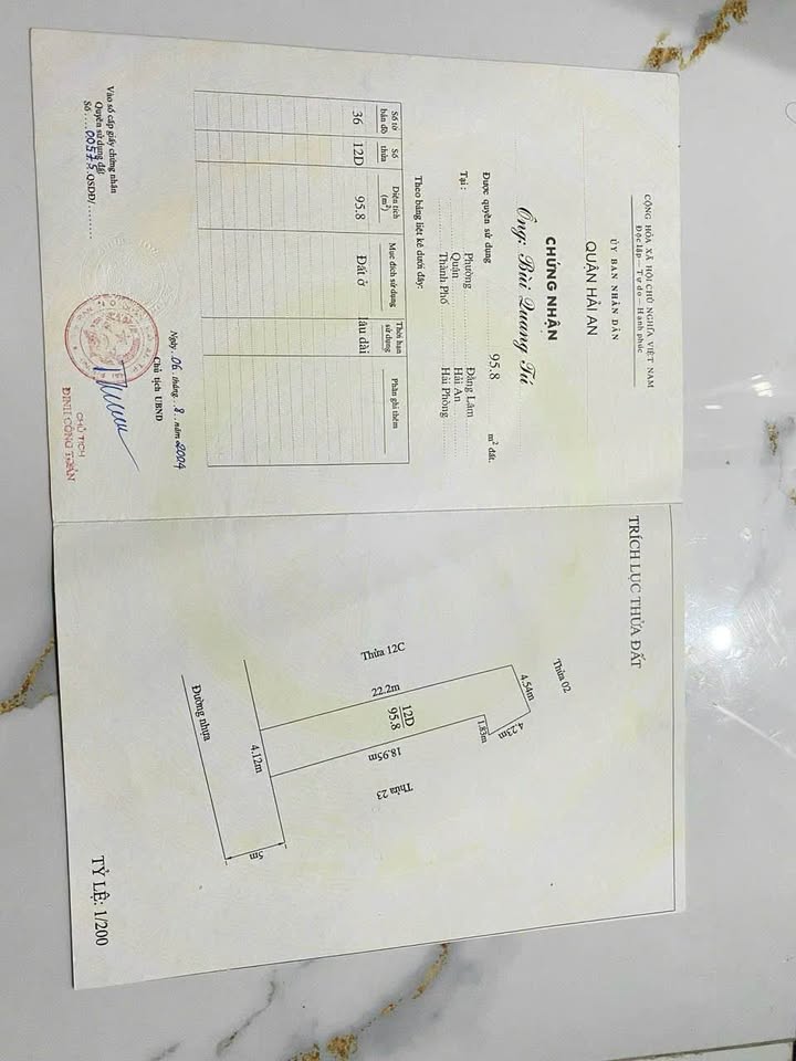 Đất nền Kiến An 95.8m² Đường Nam Trung Hành - Sổ đỏ chính chủ!