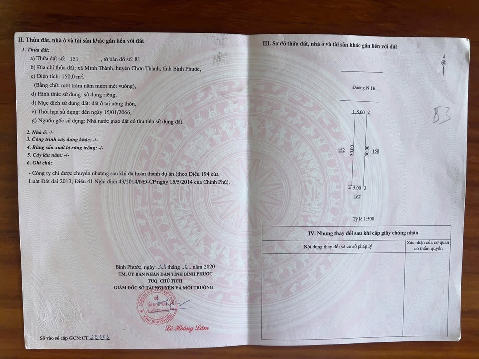 Đất nền Becamex Đồng Xoài 150m² giá 1.1 tỷ - Đất thổ cư 100%