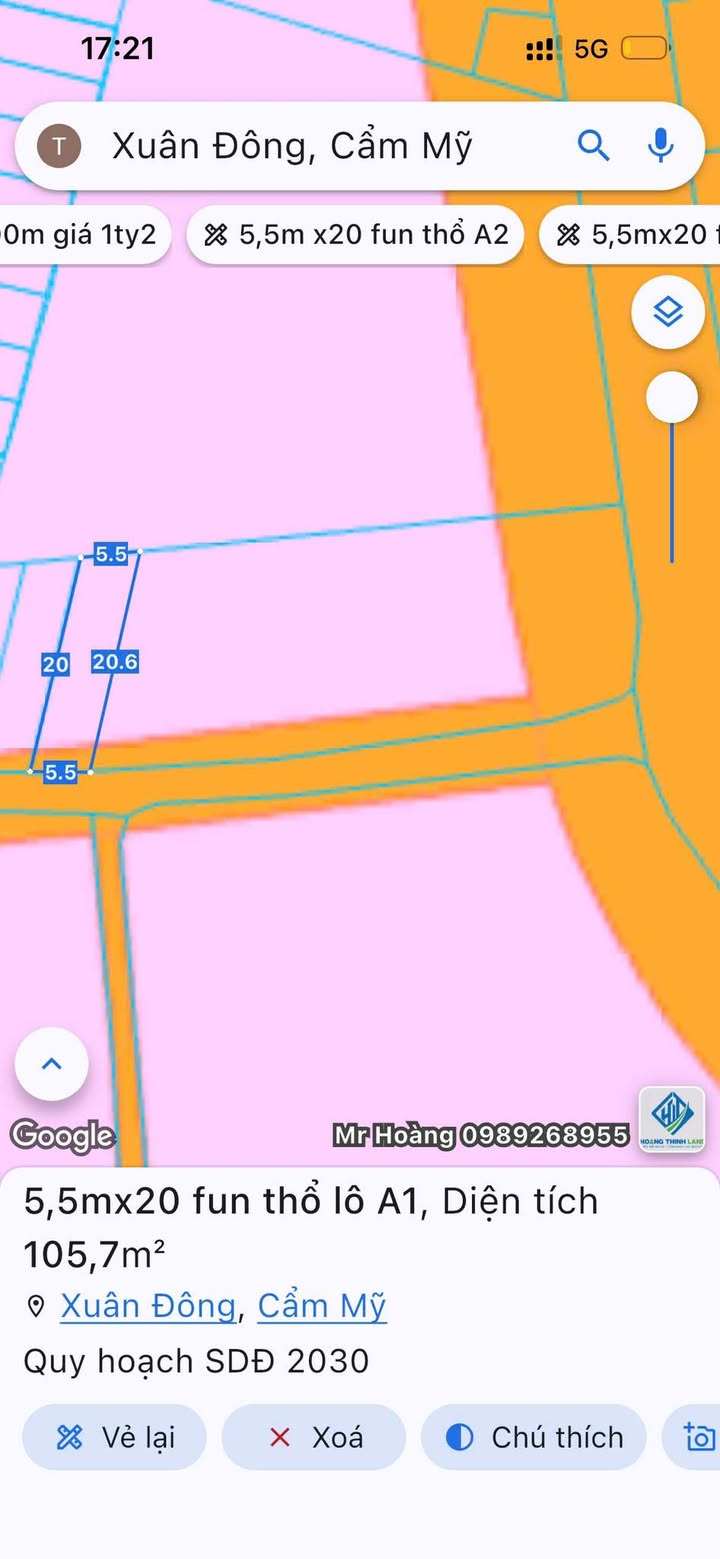 Đất nền Cẩm Mỹ 110m² - Sổ hồng thổ cư, giá chỉ 399 triệu
