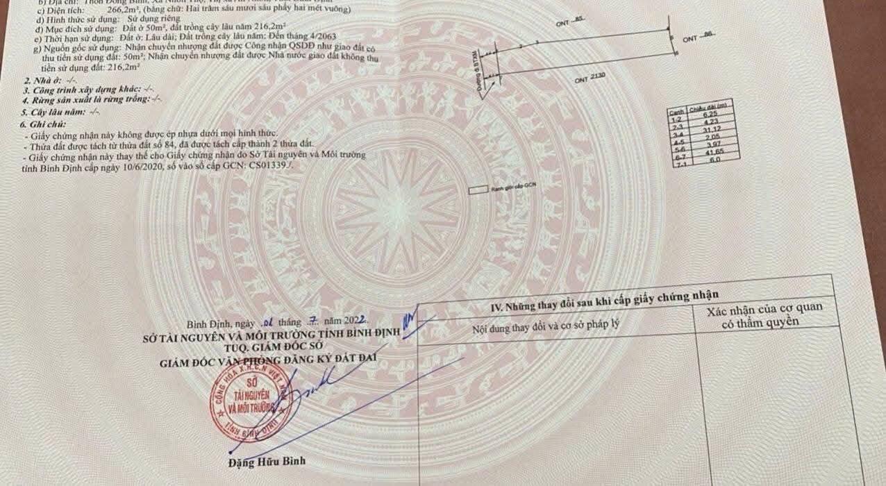 Đất nền An Nhơn 266m² giá 5xx triệu - Tiềm năng tăng giá