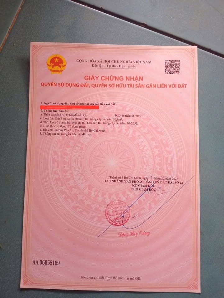 Đất nền Tương Bình Hiệp 97m² - Sổ đỏ chính chủ, đường ô tô!