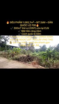 Đất nền Ngọc Lập, Yên Lập 1086m² - Sổ đỏ chính chủ, tiềm năng sinh lời!