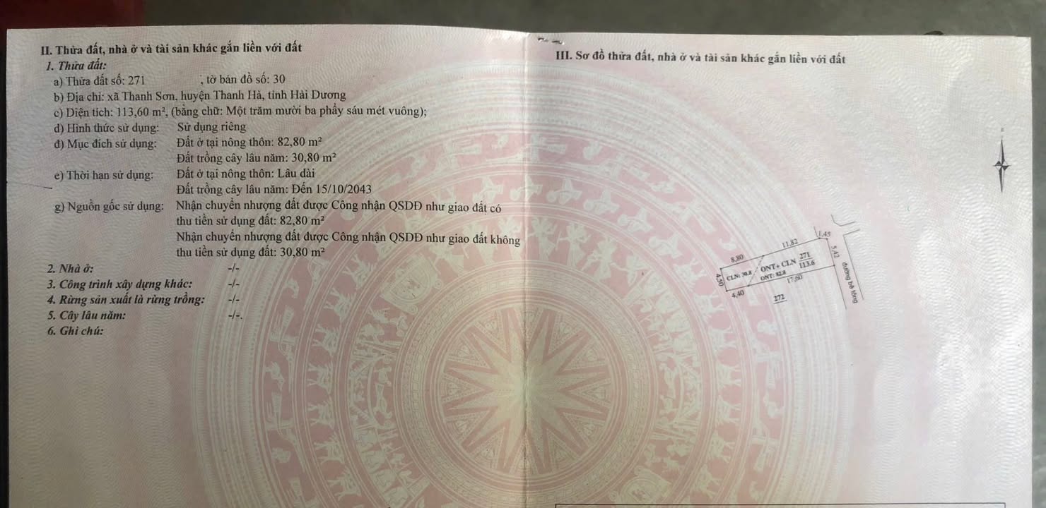 Bán đất nền Thanh Hà, Hải Dương 113.6m² - Giá chỉ 4xx triệu