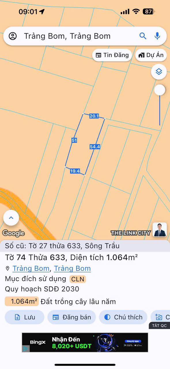 Đất nền Sông Trầu 360m² giá 9xx triệu - Tiềm năng tăng giá vượt trội!