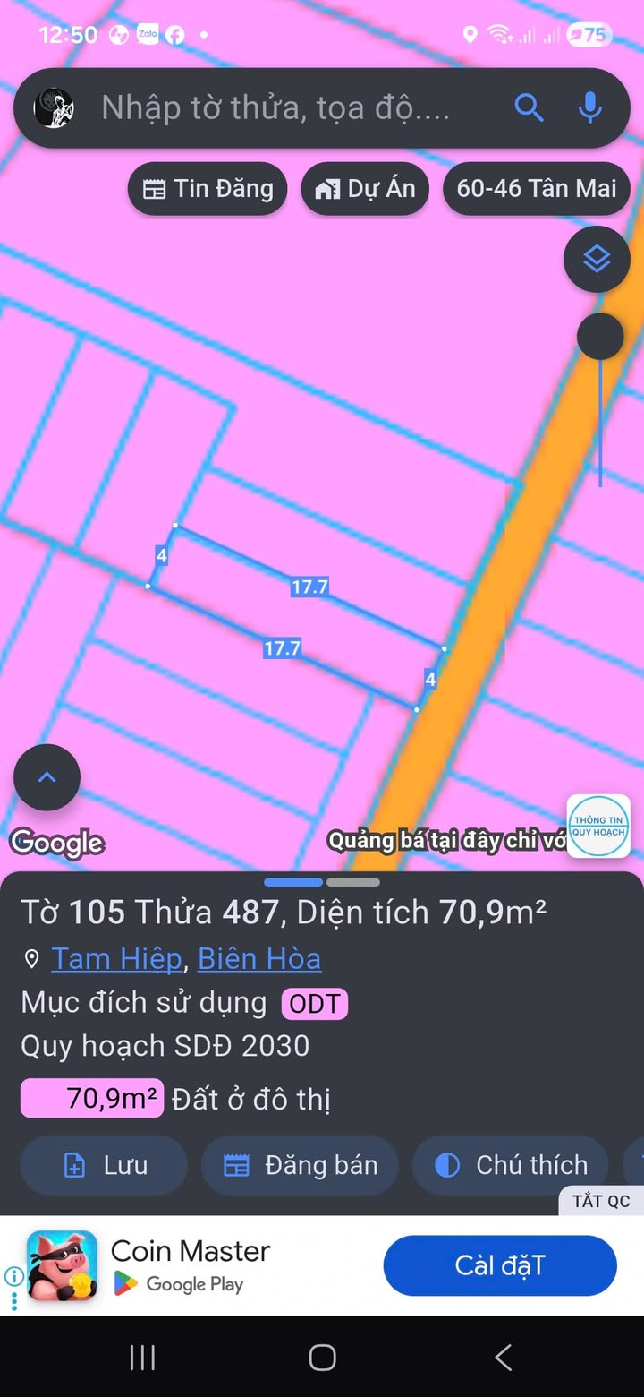 Đất Thổ Cư Tam Hiệp Biên Hòa 120m² - 2 Sổ Riêng, Đường Xe Hơi