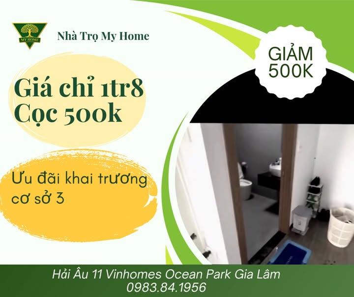 Phòng trọ Vinhomes Ocean Park 1 Gia Lâm 1.8 triệu - Sẵn sàng ở ngay