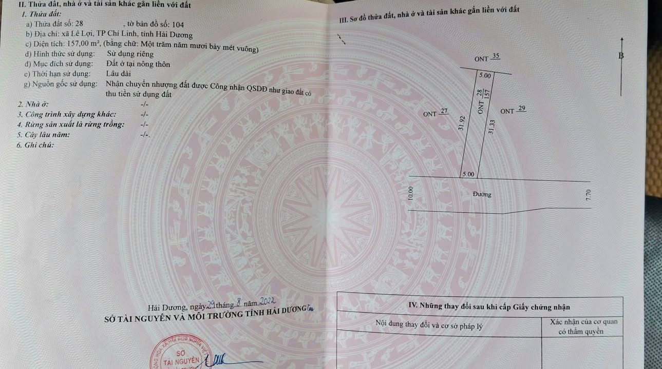 Đất Nền Chí Linh 157m² Sổ Đỏ Full Thổ Cư - Cắt Lỗ Sâu!