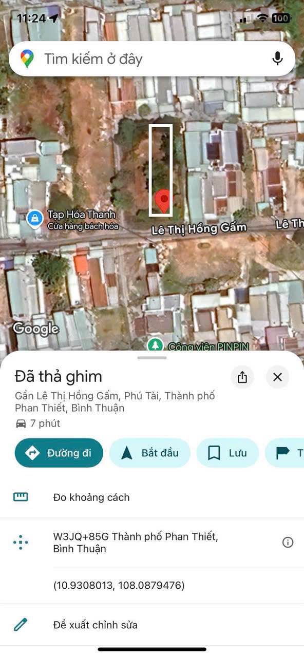 Đất Nền Lê Thị Hồng Gấm, Phan Thiết 100m² - Sổ Đỏ Thổ Cư