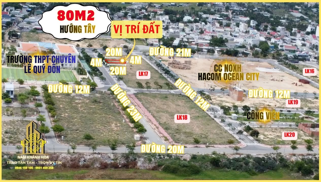 Đất nền Khu K2 Phan Rang 80m² giá 3 tỷ - Sổ đỏ chính chủ vị trí vàng!